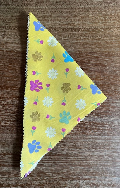 Paw Prints & Flowers Bandana